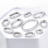 2pcs Stainless Steel Lobster Clasp Oval Clasp for Keychain Keyring DIY