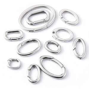 2pcs Stainless Steel Lobster Clasp Oval Clasp for Keychain Keyring DIY