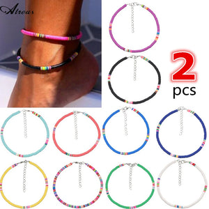 Polymer Clay Beads Choker Anklet Set