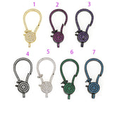2pcs CZ Micro Pave Round Hook Lobster Clasp 23.7x51mm