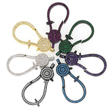 2pcs CZ Micro Pave Round Hook Lobster Clasp 23.7x51mm