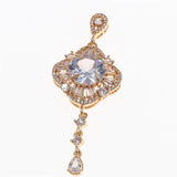 2pcs 23x62mm KC Plated Micro Pave CZ Zircon Pendant Women Bridal Jewelry