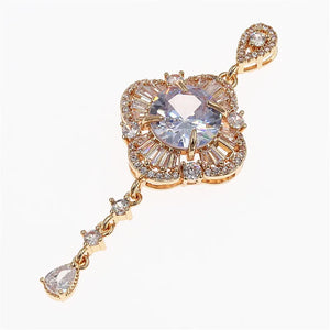 2pcs 23x62mm KC Plated Micro Pave CZ Zircon Pendant Women Bridal Jewelry