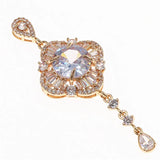 2pcs 23x62mm KC Plated Micro Pave CZ Zircon Pendant Women Bridal Jewelry