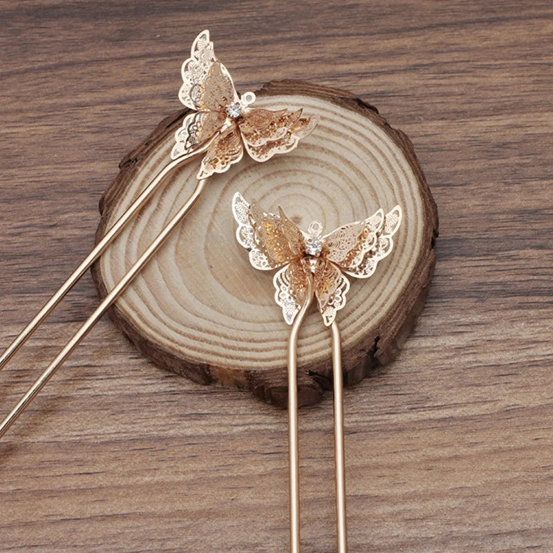 2pcs Butterfly Hair Combs Hair Clips Wedding Bridal Barrettes Hairpins