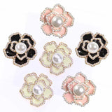 2pcs Dripping Oil Metal Alloy Button Rhinestone Decor