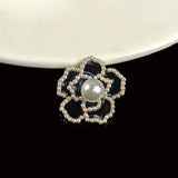 2pcs Dripping Oil Metal Alloy Button Rhinestone Decor