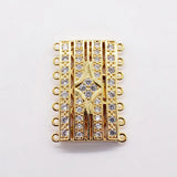 2pcs CZ Micro Pave Rectangle Clasp Pendant for Jewelry Making