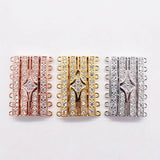 2pcs CZ Micro Pave Rectangle Clasp Pendant for Jewelry Making