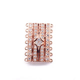 2pcs CZ Micro Pave Rectangle Clasp Pendant for Jewelry Making