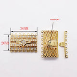2pcs CZ Micro Pave Rectangle Clasp Pendant for Jewelry Making