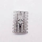 2pcs CZ Micro Pave Rectangle Clasp Pendant for Jewelry Making