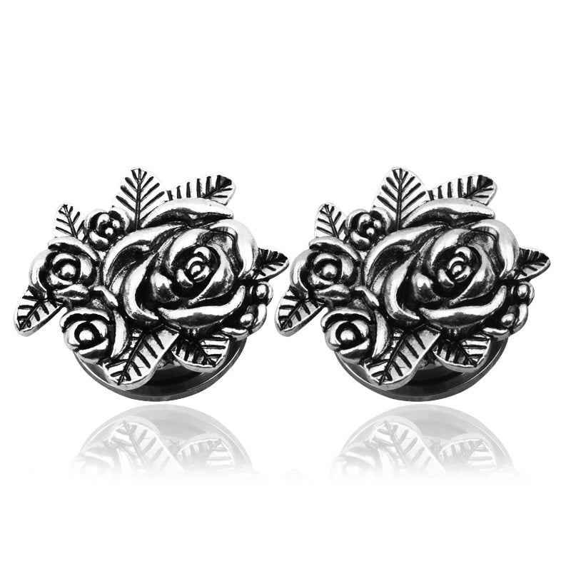 2pcs 316L Steel Ear Tunnel Plugs Hollow Expander Gauge