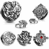 2pcs 316L Steel Ear Tunnel Plugs Hollow Expander Gauge