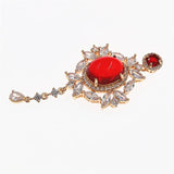 2pcs 31x67mm KC Plated Micro Pave CZ Zircon Red Pendant for Bridal Jewelry