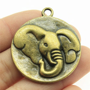 2pcs 38mm Elephant Charms Antique Bronze Charms Pendants Accessories