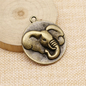 2pcs 38mm Elephant Charms Antique Bronze Charms Pendants Accessories