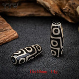 2pcs 40mm Vintage Green Stone Tibetan Dzi Agates Oval 9 Eyed Antique Beads