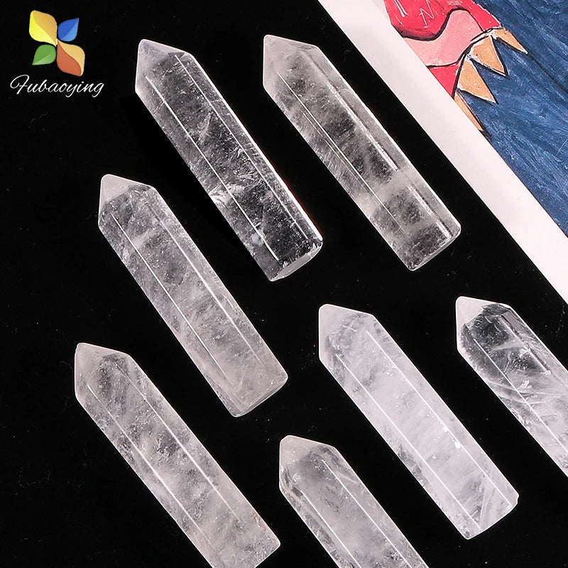 2pcs 48mm Natural Stone Quartz Cone Cylinder Home Deco Healing Decoration