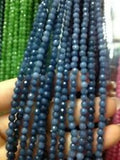 2pcs 4mm Faceted Brazilian Aquamarine Jade Beads 15''