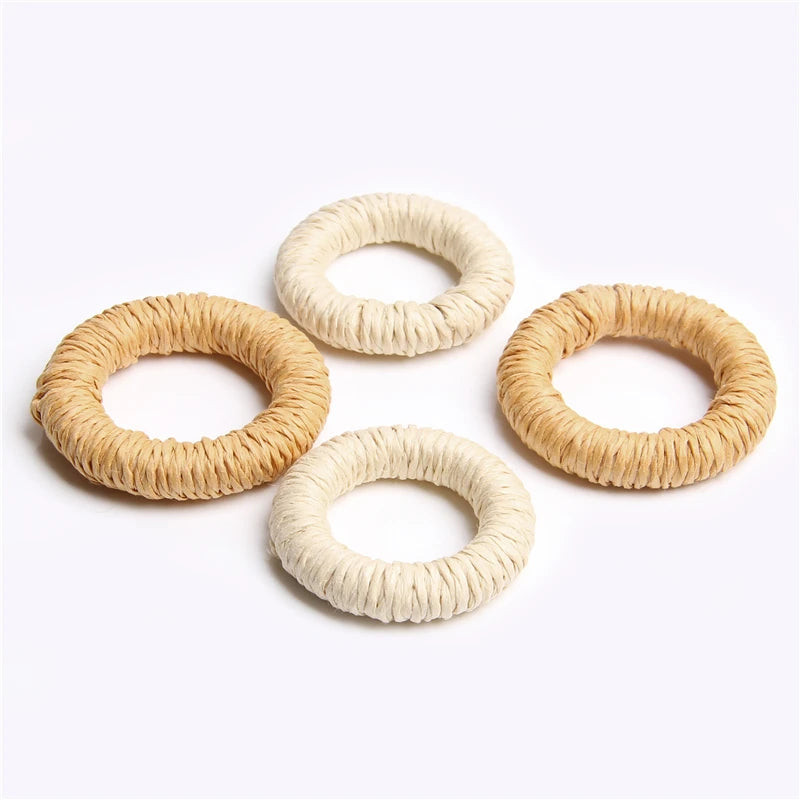 Vintage Geometric Bamboo Weave Knitting Bamboo Pendant Lot for Jewelry Making