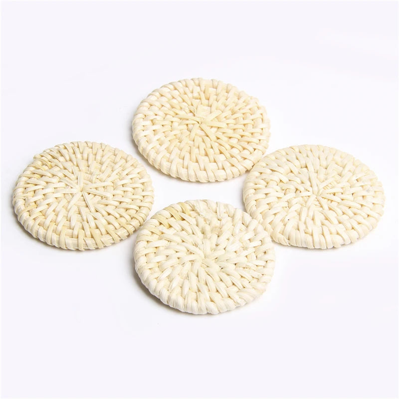 Vintage Geometric Bamboo Weave Knitting Bamboo Pendant Lot for Jewelry Making