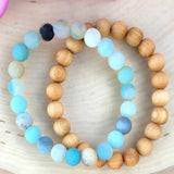 8mm Amazonite Sandalwood Bracelet Mental Healing