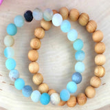 8mm Amazonite Sandalwood Bracelet Mental Healing