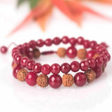 8mm Rudraksha Ruby Gemstone Beads Bracelet for All Saints' Pray
