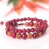 8mm Rudraksha Ruby Gemstone Beads Bracelet for All Saints' Pray