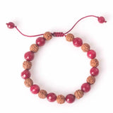 8mm Rudraksha Ruby Gemstone Beads Bracelet for All Saints' Pray