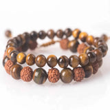 8mm Tiger's Eye Rudraksha Bracelet Healing Inspiration