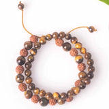 8mm Tiger's Eye Rudraksha Bracelet Healing Inspiration