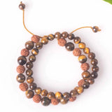 8mm Tiger's Eye Rudraksha Bracelet Healing Inspiration