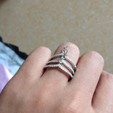 925 Silver Ring Setting Zircon Finger Mounting Adjustable Size