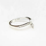 925 Silver Ring Setting Zircon Finger Mounting Adjustable Size