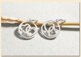 2pcs 925 Sterling Silver Heart Round Loop Charms 11x13mm High Silver Pendants