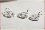 2pcs 925 Sterling Silver Heart Round Loop Charms 11x13mm High Silver Pendants