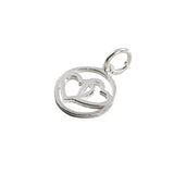 2pcs 925 Sterling Silver Heart Round Loop Charms 11x13mm High Silver Pendants