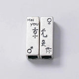 2pcs s925 Sterling Silver Tube Beads DIY Jewelry Making