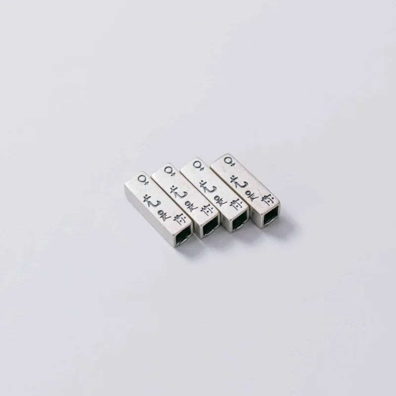 2pcs s925 Sterling Silver Tube Beads DIY Jewelry Making