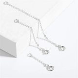 2pcs 925 Silver Necklace Chain Extension Tail Extender, Bracelet Extended Chains