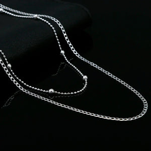 925 Silver Chain Necklace Set for Men Women Wedding