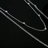 925 Silver Chain Necklace Set for Men Women Wedding
