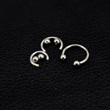 2pcs 925 Sterling Silver Circular Ring Body Jewelry