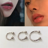 2pcs 925 Sterling Silver Circular Ring Body Jewelry