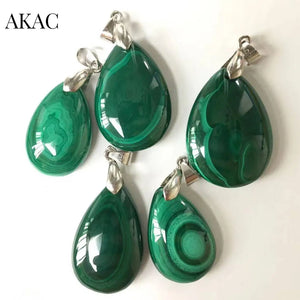 2pcs Natural Malachite Copper Pendant Charms Randomly Selected