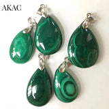 2pcs Natural Malachite Copper Pendant Charms Randomly Selected