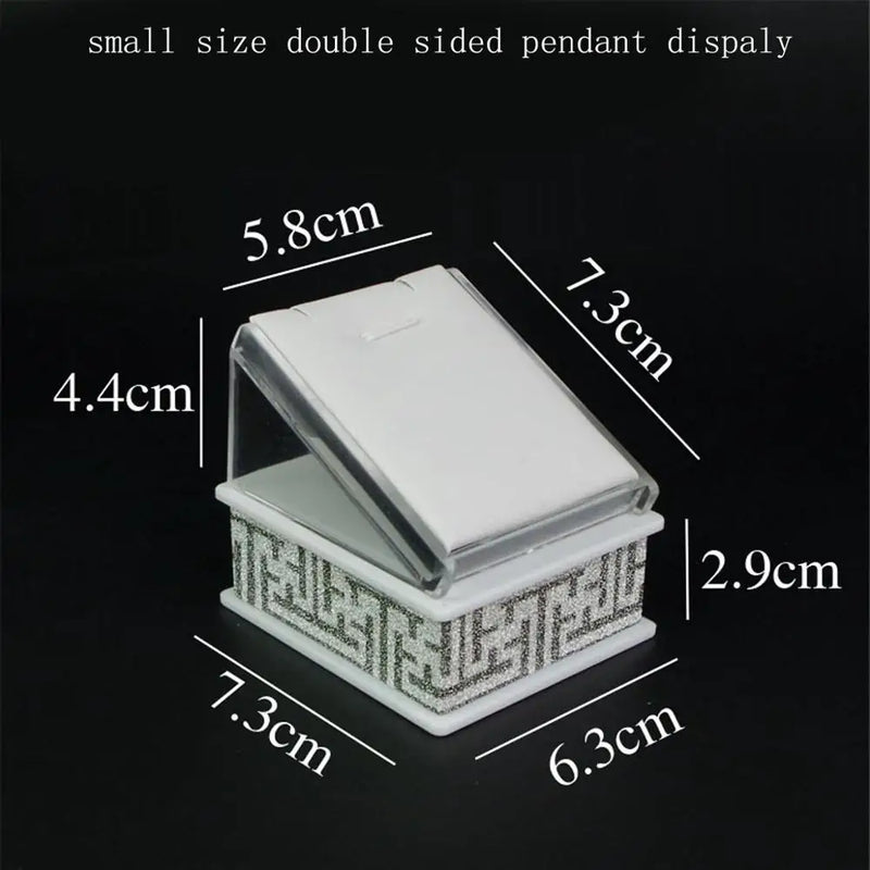2pcs Acrylic Necklace Pendant Display Stand Holder Double Sided