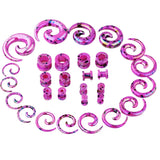 2pcs Acrylic Spiral Ear Gauges Stretching Kit Plugs Tunnel Piercing (1.6-12mm)